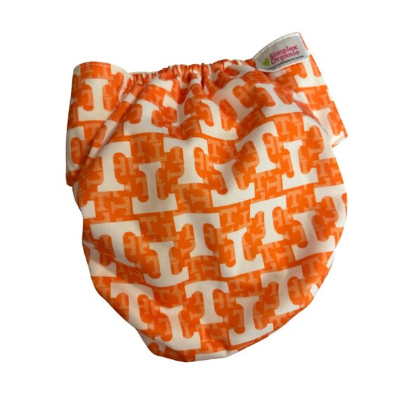 Simplex Organic Reusable Cloth Diaper Tennessee T Print Adjustable Snap Closure - Picture 2 of 5